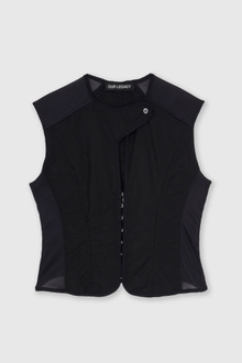 ベスト・ジレ OUR LEGACY Women Vests W4239DBL BLACK Our Legacy - Ragged Vest Black Crochet Stripe