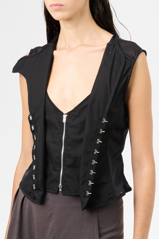 ベスト・ジレ OUR LEGACY Women Vests W4239DBL BLACK Our Legacy - Corset Vest Black All Day Poplin