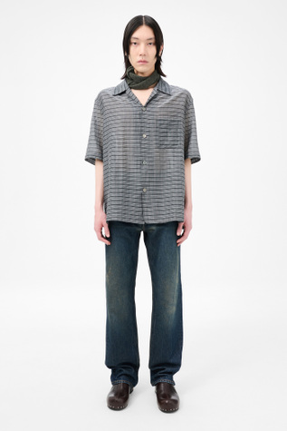Heusen Shirt Shortsleeve Picnic Check Cotton Silk