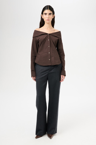 Kaonashi Shirt Hefty Brown Coarse Poplin