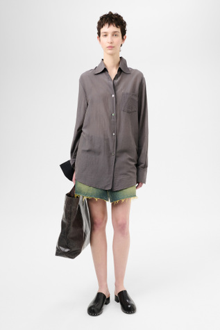 Sincere Shirt Charcoal Bordeaux Cotton Silk