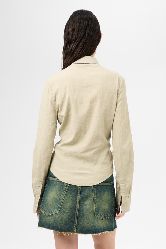 OUR LEGACY｜JACKETS (SLIM ZIP SHIRT (W2252SDG)) Our Legacy - Slim Zip Shirt Dry Grass Rugged Lincot