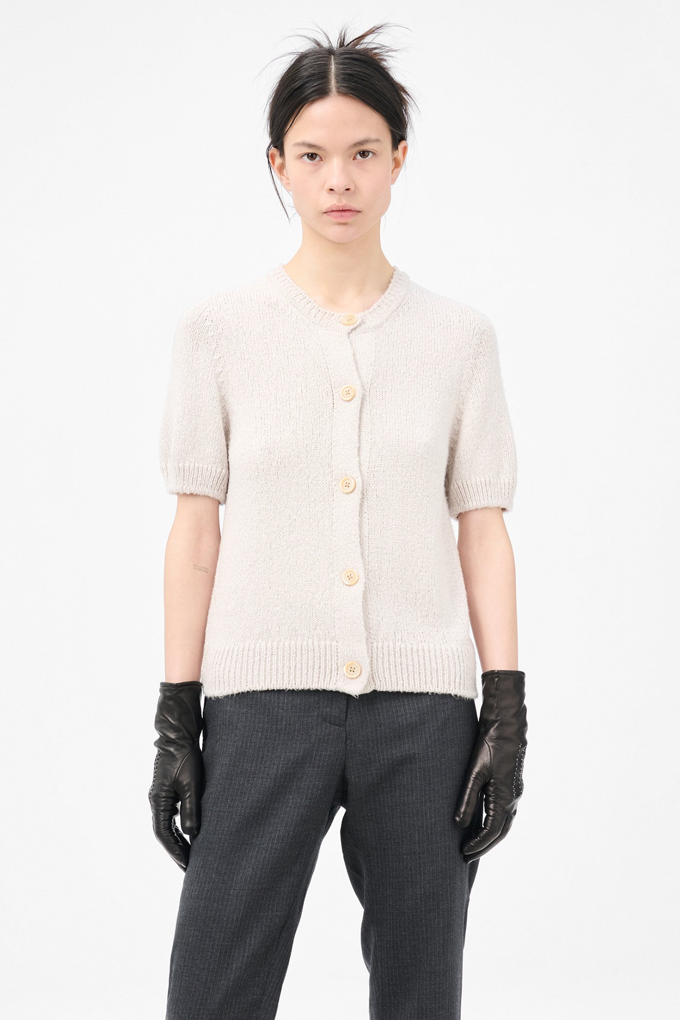 トップス OUR LEGACY Camp Cardigan size 40 Our Legacy - Academy Cardigan Pepe Nero Airy Alpaca