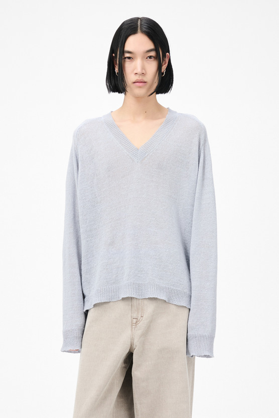 【モーガン蔵人着用】OUR LEGACY RUE V-NECK KNIT 48 Our Legacy - Rue V-Neck Nori Green Cyclone Linen