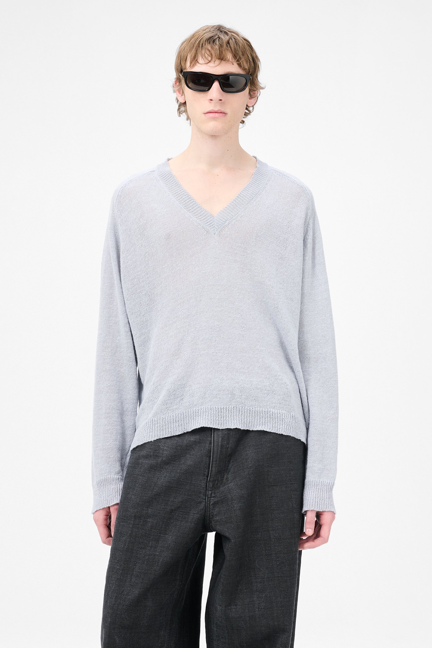 Our Legacy - Rue V-Neck Powder Blue Cyclone Linen