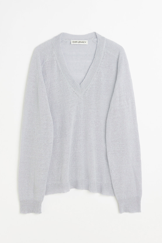 OUR LEGACY: Blue Rue V-Neck Sweater | SSENSE