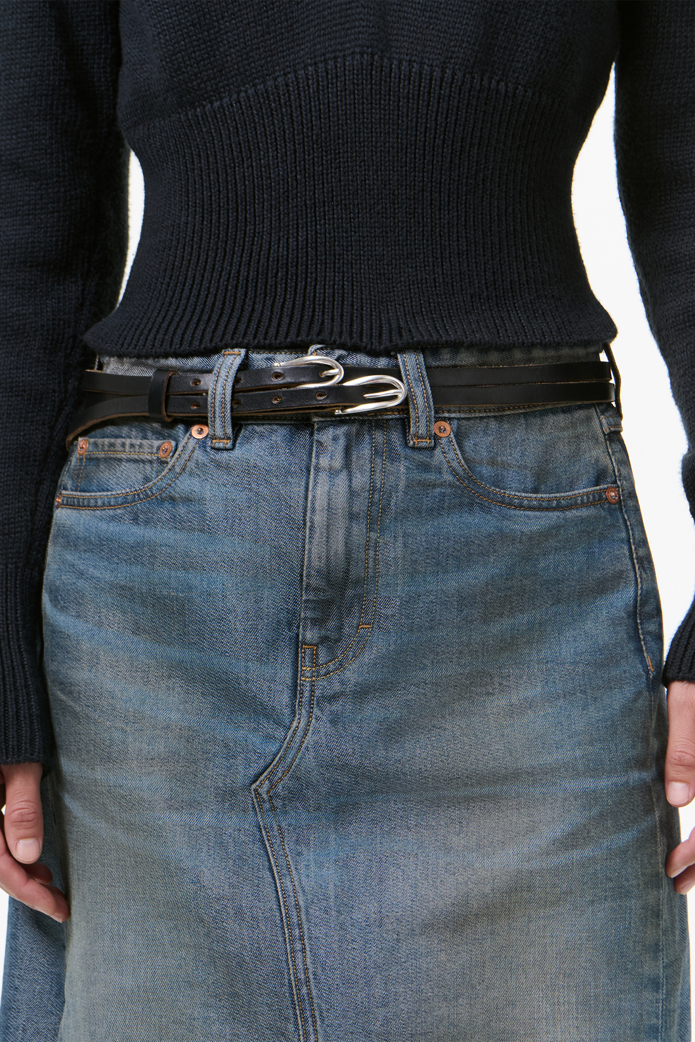 OUR LEGACY TWIN TONGUE BELT 70サイズ Our Legacy - Twin Tongue Belt Burgundy Chromexcel Leather