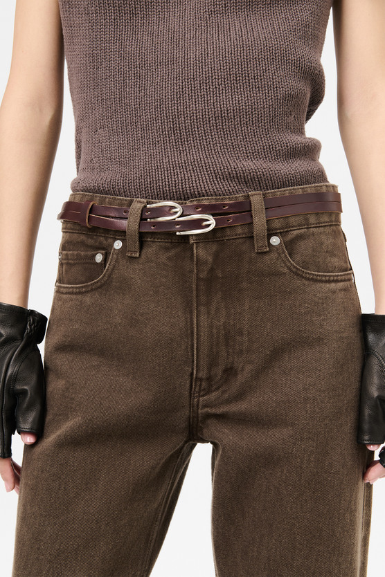 Our Legacy - Twin Tongue Belt Black Chromexcel Leather