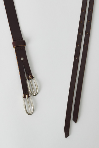 Our Legacy - Twin Tongue Belt Burgundy Chromexcel Leather