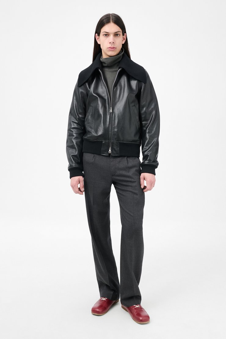 OUR LEGACY Mini jacket レザージャケット Our Legacy - Mini Jacket Top Dyed Black Leather