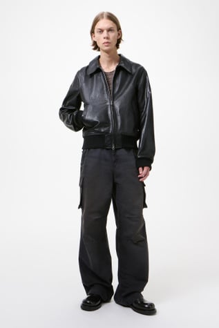 Pharos Bomber Malleable Black Bull Hide