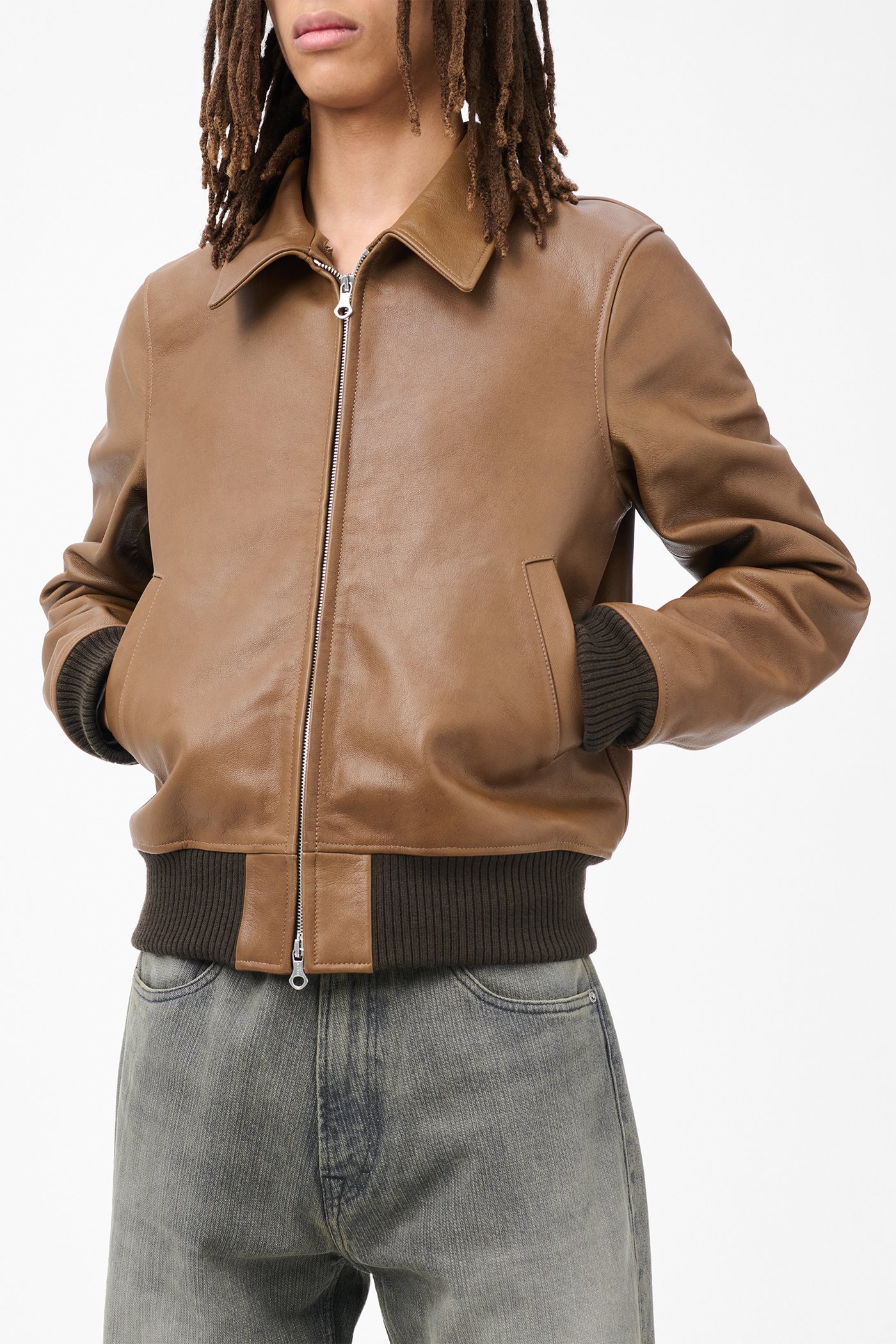 ジャケット・アウター our legacy pharos bomber 46 OUR LEGACY: Black Pharos Leather Bomber Jacket | SSENSE
