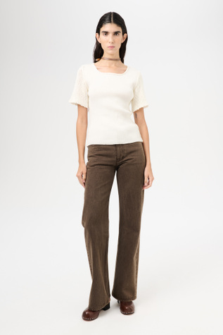 Inverse Roundneck Shortsleeve Bone Tech Cotton