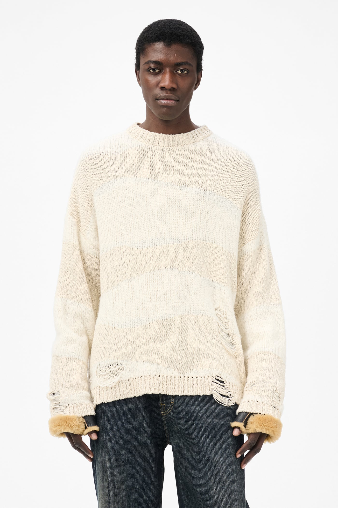 Our Legacy - Popover Roundneck White Destructive Wave