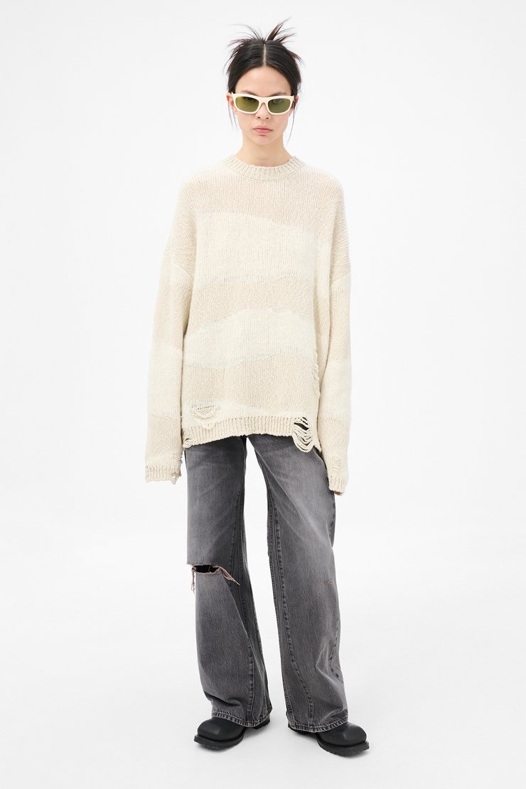 Our Legacy - Popover Roundneck White Destructive Wave