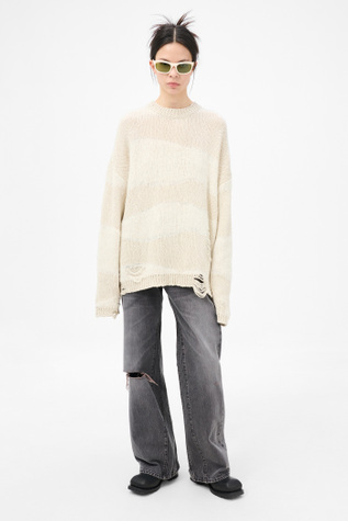 Popover Roundneck White Destructive Wave