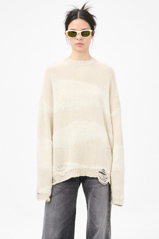 Our Legacy - Popover Roundneck White Destructive Wave