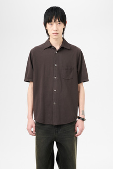 Tシャツ・カットソー OUR LEGACY SS25 (M2256RD DEEPBROWNFUZZYFLEECE) Our Legacy: Men's Recovery Shirt (Deep Brown Fuzzy Fleece