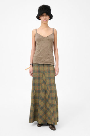 Cami Tank Olive Crinkle Jersey
