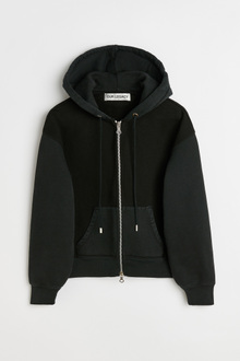 【MISCHIEF】 RHOMBUS KNIT HOODIE : BLACK RHOMBUS KNIT HOODIE_BLACK - MISCHIEF