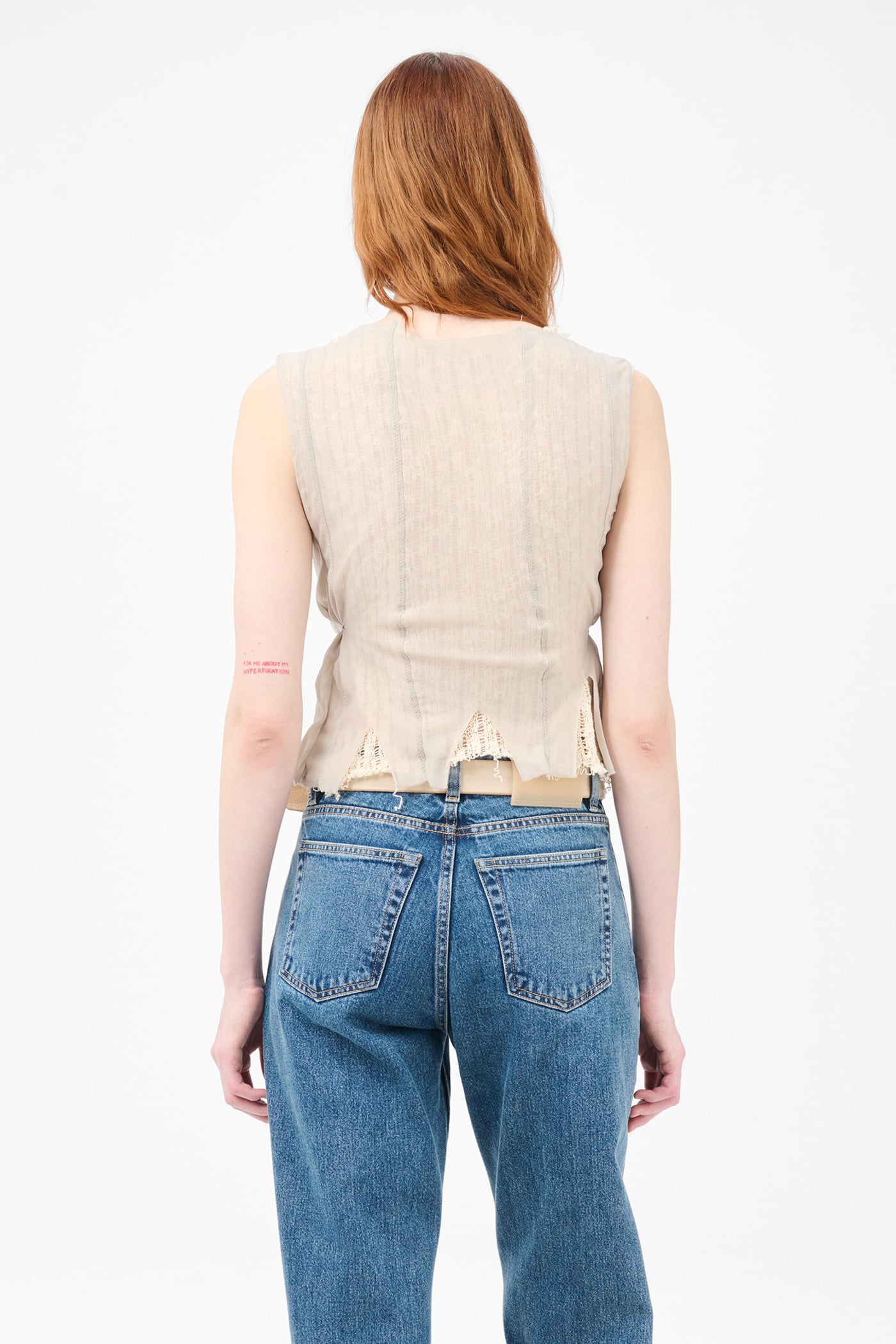 Our Legacy - Ragged Vest Taupe Nylon Mesh