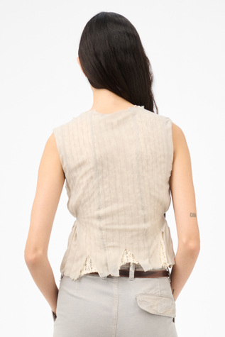 トップス OUR LAGACY (32) MID LINE VEST w2216mrr Our Legacy - Double Lock Vest Ament Check Mohair