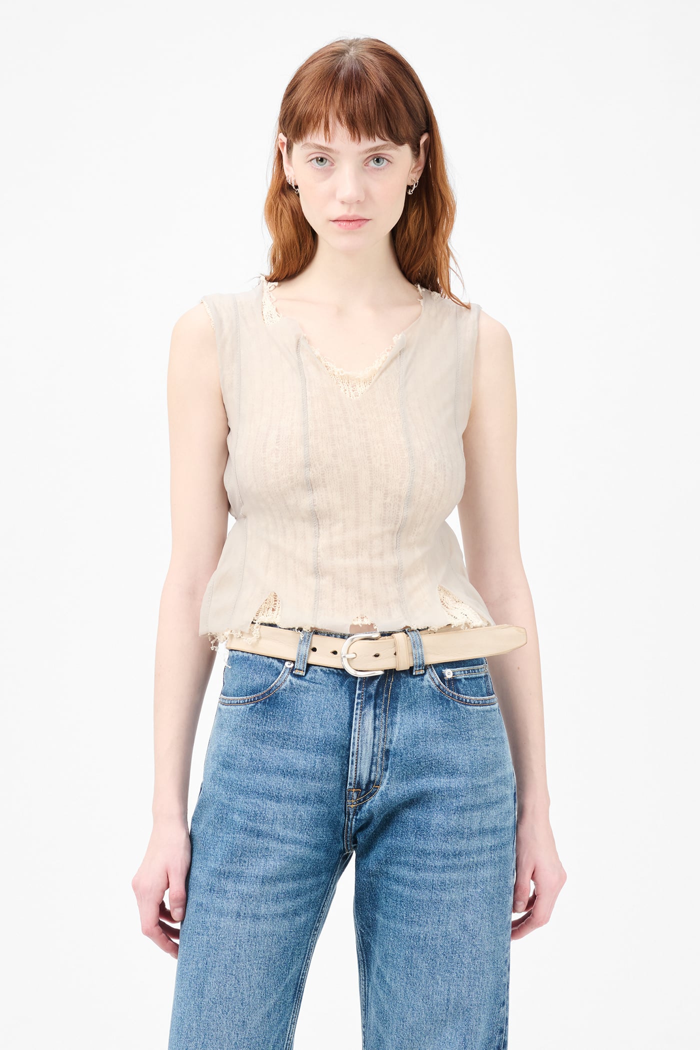 Our Legacy - Ragged Vest Taupe Nylon Mesh