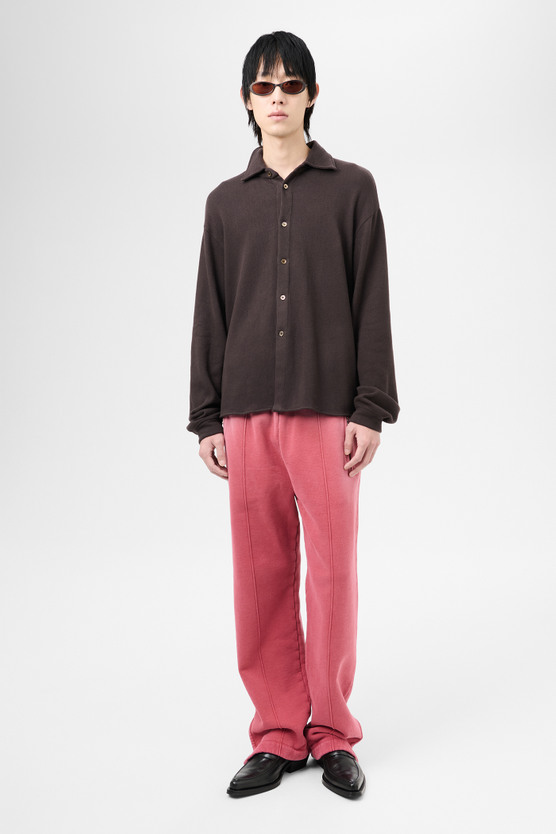 Tシャツ・カットソー OUR LEGACY SS25 (M2256RD DEEPBROWNFUZZYFLEECE) Our Legacy: Men's Recovery Shirt (Deep Brown Fuzzy Fleece