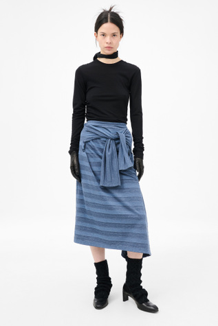 Sash Skirt 70S Jersey Wave Plisse