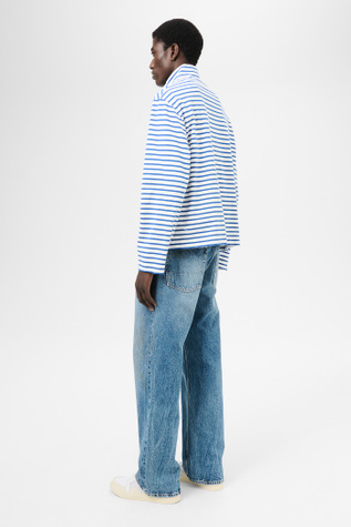 Our Legacy - Shrunken Fullzip Polo Genova Stripe Rough Cotton