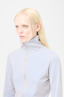 Our Legacy - Slim Zip Longsleeve Solaro Blue Micro Rib