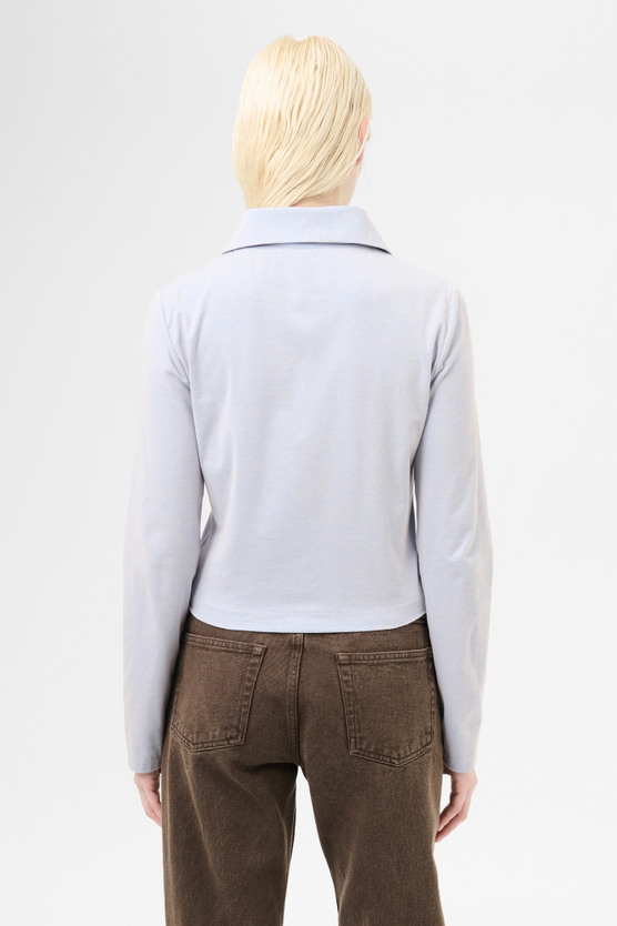 Our Legacy - Slim Zip Longsleeve Solaro Blue Micro Rib