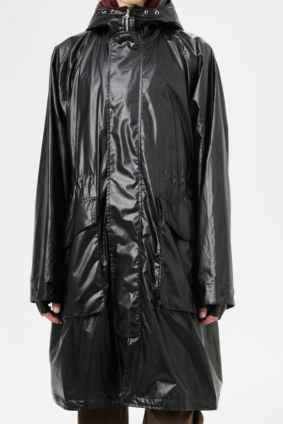 OUR LEGACY*春のバズリアイテム*Tempesta フェイクレザー コート Our Legacy - Tempesta Parka Black Rich Pleather Cotton