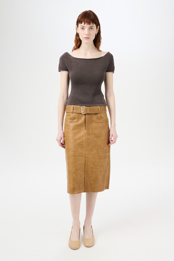 スカート OUR LEGACY Women Skirts W2257NCCHOCOLATEPLUM Brown Our Legacy - Cover Skirt Brown Enzyme Splatter Cord
