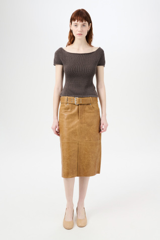 Workwear Skirt Burnt Sugar Leather