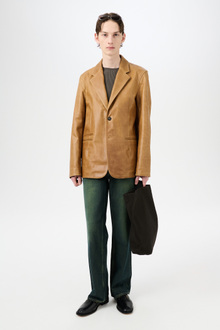 アウターその他 OUR LEGACY Woman Blazer Leather W2259OBS BURNT SUGA Our Legacy - Opening Blazer Burnt Sugar Leather