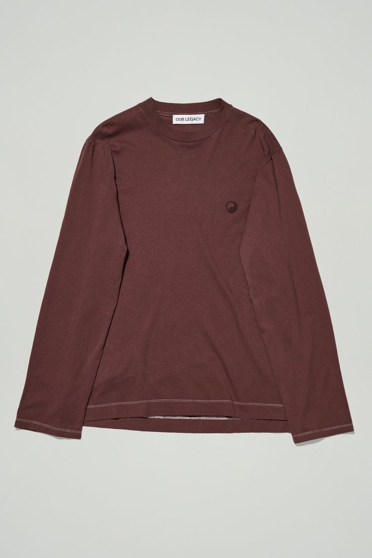 Our Legacy - Box Longsleeve Tee Brown Yin Yang Embroidery