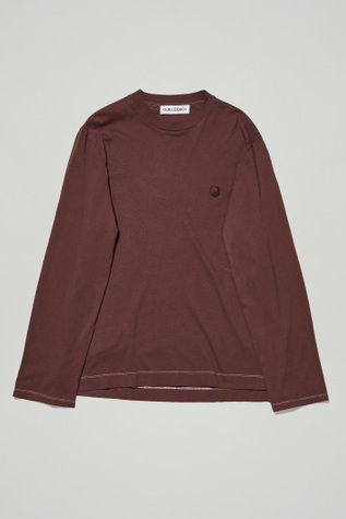 Tシャツ・カットソー YOUHEE REGLAN LETTERING LONG SLEEVE BROWN Color CHI Logo Unisex Longsleeve Shirt