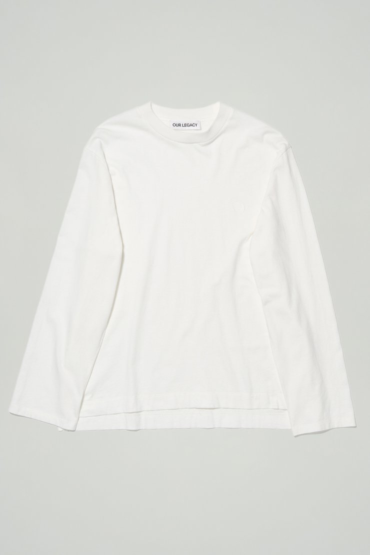 Our Legacy - Box Longsleeve Tee White Yin Yang Embroidery