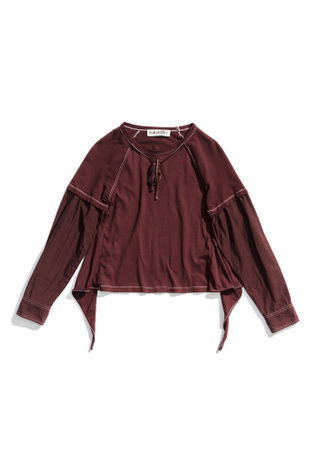 Apron Longsleeve Overdyed Burgundy