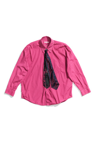 Coco Shirt Overdyed Pink Tie Print