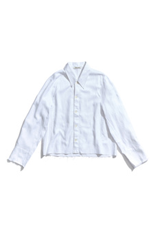 【MODERNIF】Intro Bio Washing Shirt Our Legacy - Cropped Welding Shirt White Hemp Oxford