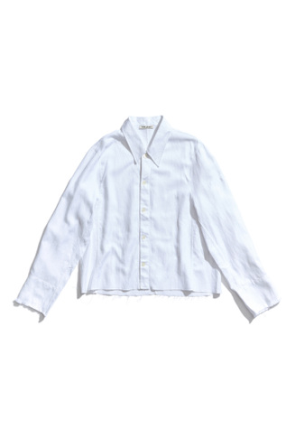 Cropped Welding Shirt White Hemp Oxford