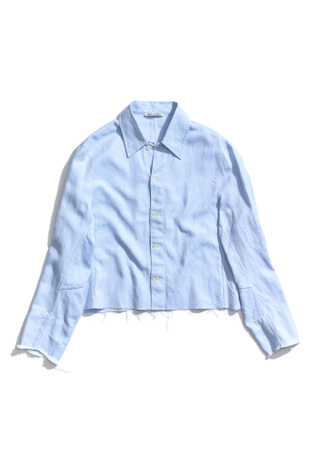 Cropped Welding Shirt Blue Hemp Oxford