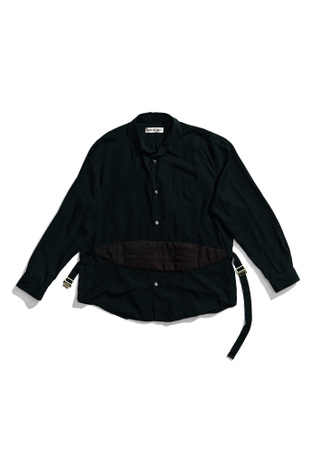 Initial Shirt Overdyed Black Paisley Gridle