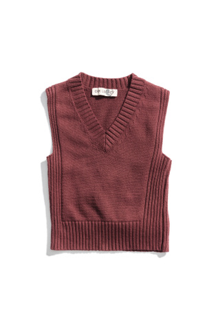 Knit Vest Overdyed Wine