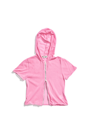 Knitted Slim Hood Overdyed Stained Pink