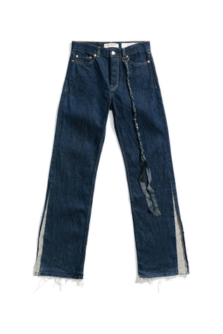 Linear Cut Open Leg Rinse Blue