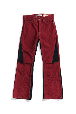 Moto Cut Overdyed Red Coated Black