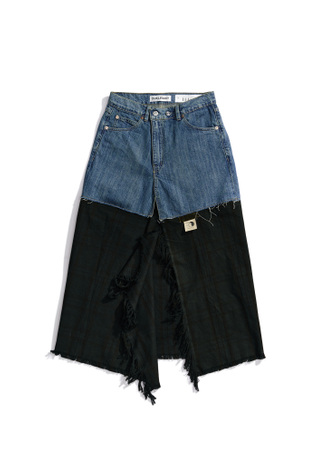 Scarf Skirt Overdyed Check